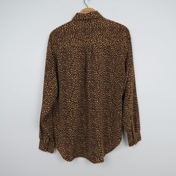 Vintage 90s Womens Oversized Leopard Print Blouse - Picture 3 of 7